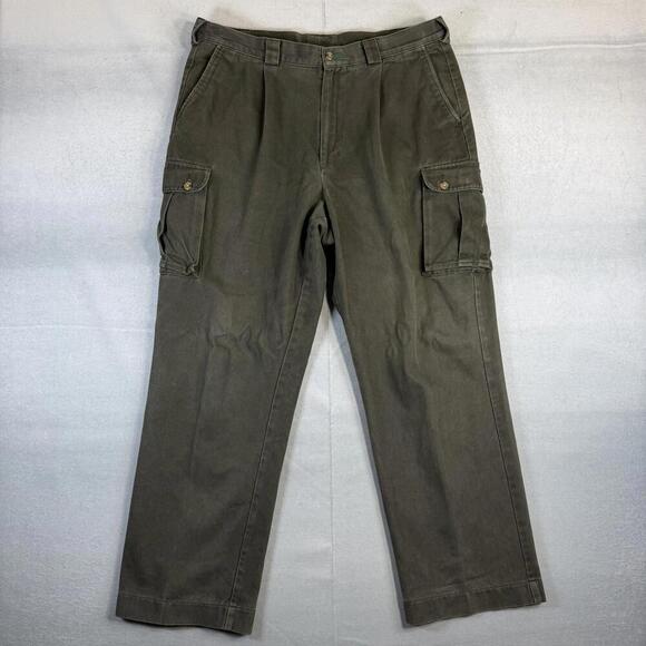 Tommy Hilfiger Other - Vintage Tommy Hilfiger Cargo Pants Mens 36x30 Olive Green Pleated Twill 90s